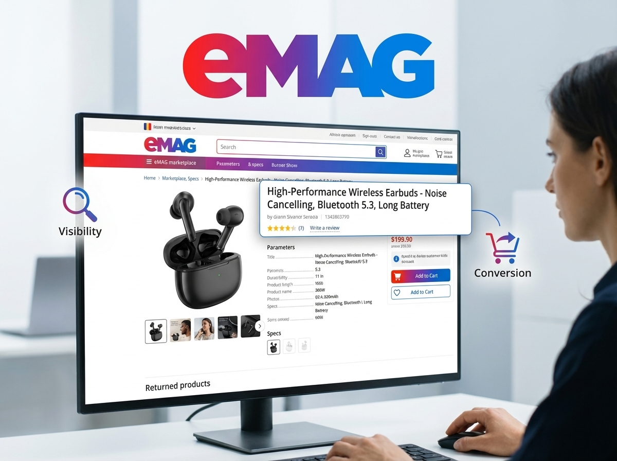 SEO optimalizace produktových listingů na eMAG – od názvu po parametry