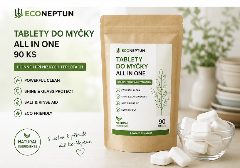 Novinka od EcoNeptun: Tablety do myčky All in One 90 ks jsou již ve výrobě. Prodej zahájíme začátkem června