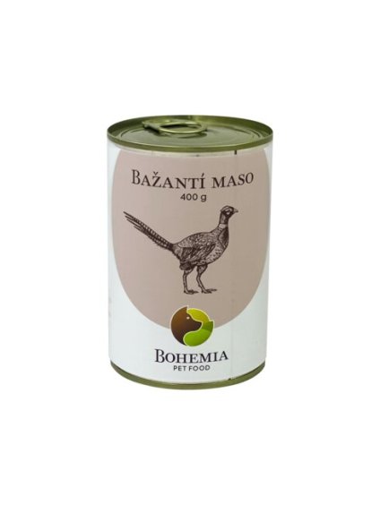 bažanti maso ve vlastni šťávě bohemia pet food ecopets 400 konzerva
