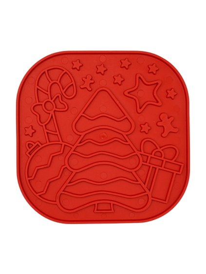 Fiboo ecopets Lízací podložka pro psy Lollipop Xmas Red
