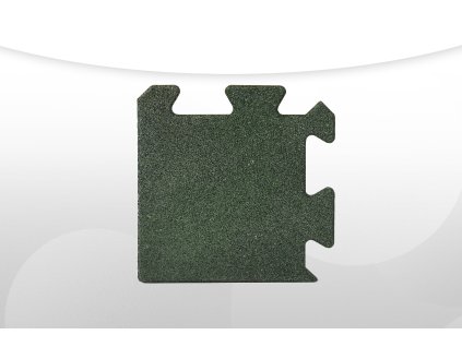 ecoprotect terasz és sport puzzle gumilap zöld sarokelem 25x25x2 cm, újrahasznosított gumiból 1