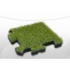 ecoprotect terasz és sport műfűborítású gumi puzzle zöld sarokelem 25x25x2,5 cm, újrahasznosított gumiból
