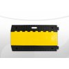 ecoprotect keménygumi, sárga csúszásmentes műanyag felnyitható tetejű 5 csatornás kábelhíd fekete 6
