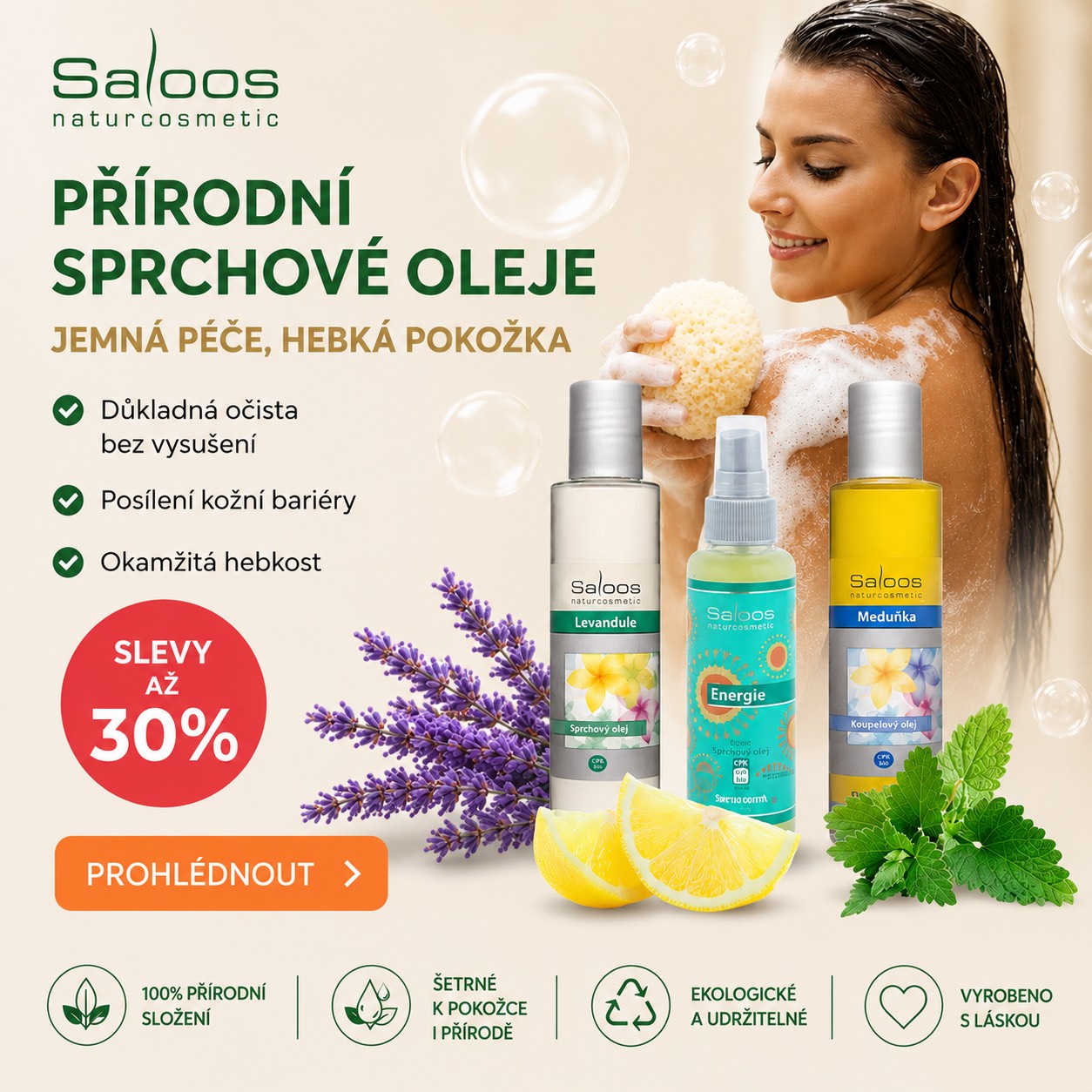 Sprchové oleje Saloos