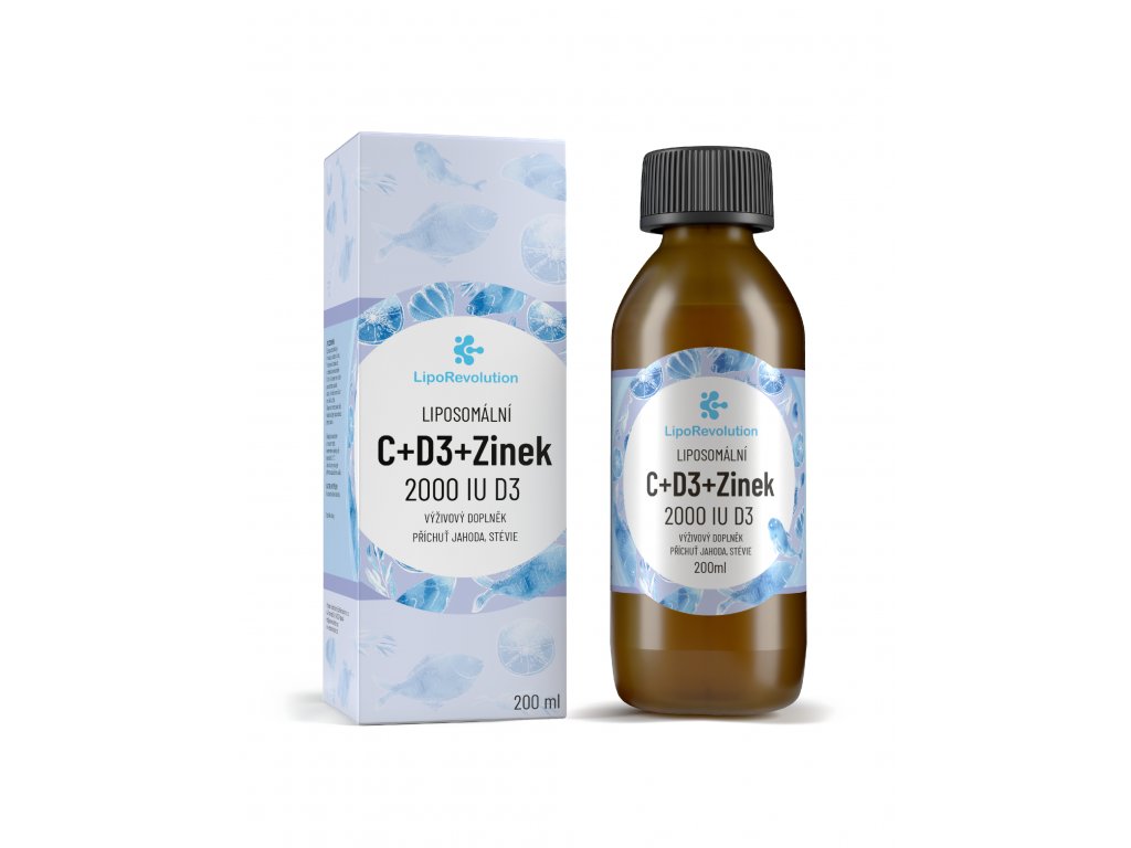 LipoRevolution Liposomální vitamín C+ZN+D3, 200 ml
