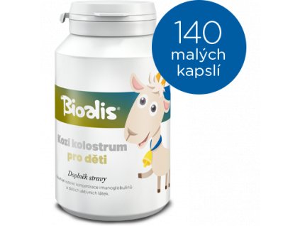 BIOALIS Kozí kolostrum pro děti, 140 kapslí