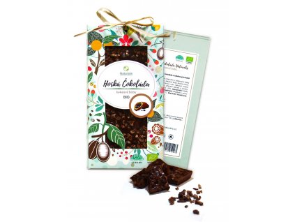 Naturalis Čokoláda s kakaovými boby hořká BIO, 80g
