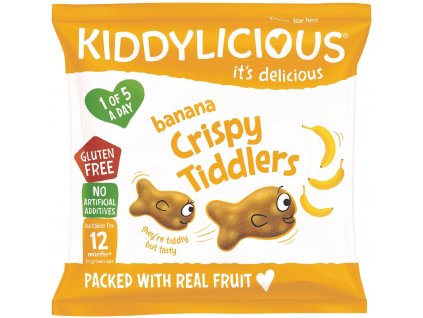 Kiddylicious Křupavý rýžové rybičky banánové, 12g