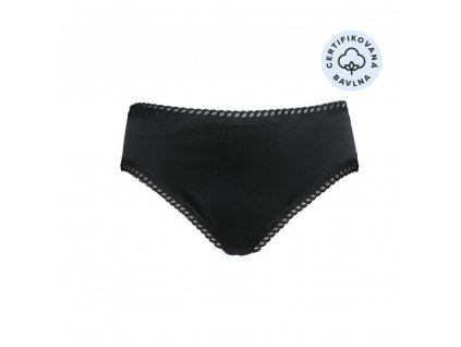 Anaé by Ecodis Menstruační kalhotky Panty na slabou menstruaci - černé S, z certifikované biobavlny