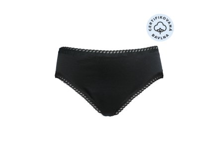 Anaé by Ecodis Menstruační kalhotky Panty na slabou menstruaci - černé XL, z certifikované biobavlny