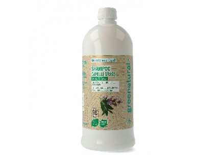 Greenatural Šampon pro mastné vlasy proti lupům šalvěj a kopřiva BIO, 1l