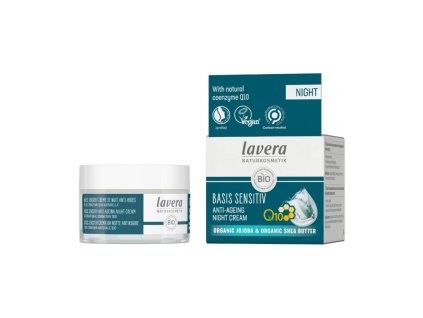lavera Basis Sensitiv Anti-Ageing Noční pleťový krém s Q10, 50 ml