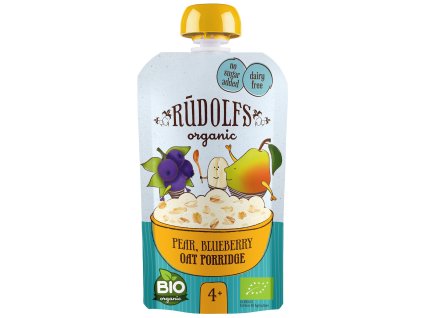 Rudolfs BIO kapsička Hruška, borůvka, celozrnná ovesná kaše, 110 g