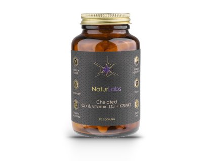 NaturLabs Vápník chelátový + D3 & K2, 90 kapslí