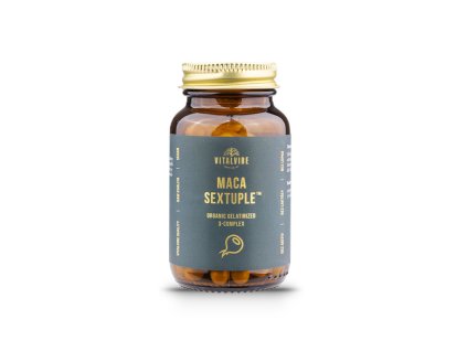 Vitalvibe Maca Sextuple BIO Gelatinized 3-Complex, 60 kapslí
