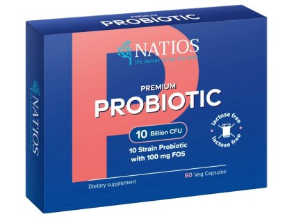 NATIOS Premium Probiotic, Probiotika s FOS, 10 miliard CFU, 10 kmenů, 60 ks