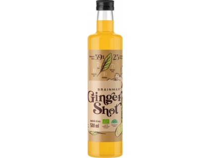 BrainMax Pure Ginger Shot zázvorová štáva s kurkumou BIO, 500ml