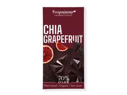 cokolada tmava 70 s chia a grapem 70g benjamissimo bio