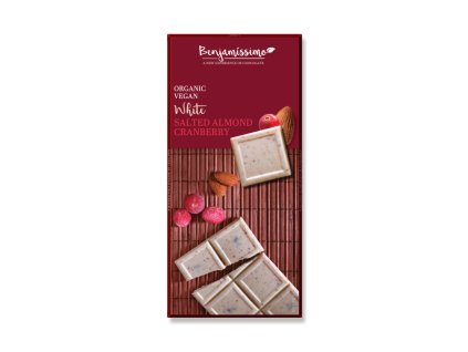 Benjamissimo Slané mandle a brusinky, bílá čok., 70g, Bio