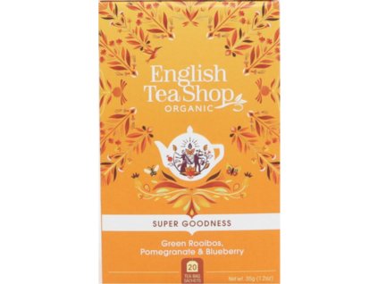 English Tea Shop Zelený rooibos, granátové jablko a borůvka, 20 sáčků