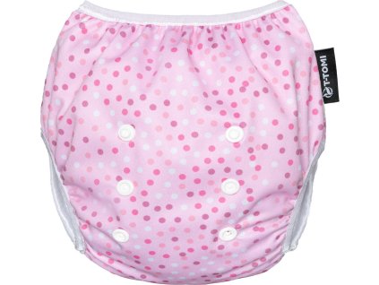 T-TOMI Plenkové plavky s volánkem Pink dots