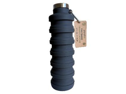 Pandoo Skládací silikonová láhev na pití 700 ml černá