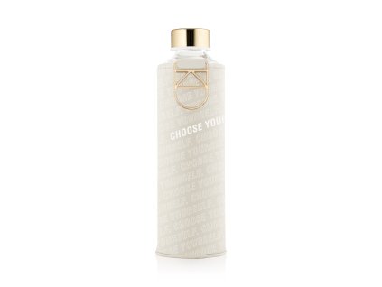 Skleněná lahev s obalem z umělé kůže EQUA Choose Yourself 750 ml