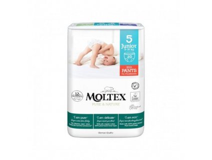 Natahovací plenkové kalhotky Moltex Pure & Nature Junior 9-14 kg (20 ks)