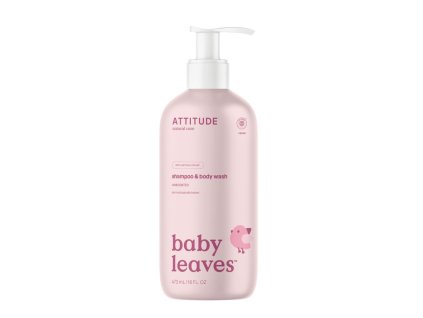 Dětské tělové mýdlo a šampon (2 v 1) ATTITUDE Baby leaves bez vůně 473 ml