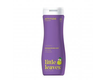 Dětské tělové mýdlo a šampon (2 v 1) ATTITUDE Little leaves s vůní vanilky a hrušky 473 ml