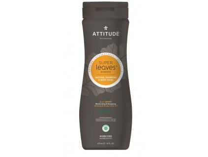 Přírodní pánský šampón & tělové mýdlo (2 v 1) ATTITUDE Super leaves s detoxikačním účinkem - normální vlasy 473 ml