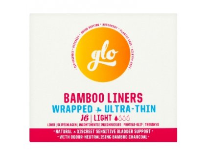GLO Ultra tenké inkontinenční slipové vložky z bio bambusu Light, 16 ks