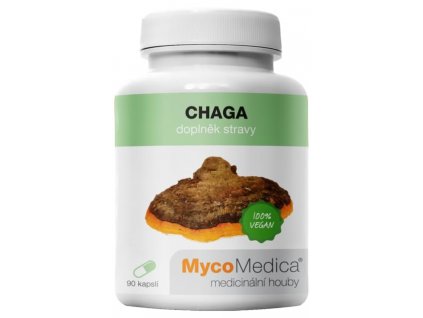 Chaga v optimální koncentraci MycoMedica 90 rostlinných kapslí