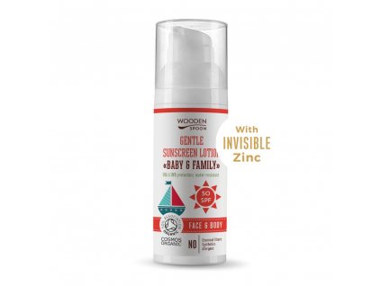 WoodenSpoon Opalovací tělové mléko Baby & Family SPF 50, 50 ml