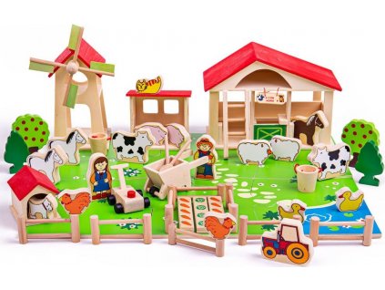 Bigjigs Toys Velká dřevěná farma