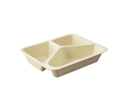 EKO - BIO zatavovací miska 3D cukrová třtina 227x178x45 mm béžová bal/50 ks