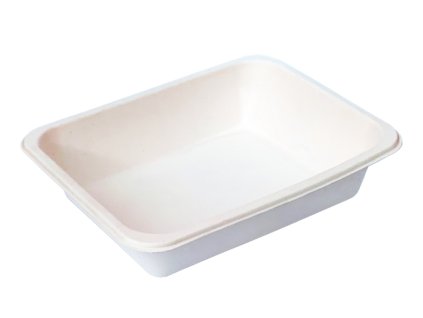 EKO - BIO zatavovací miska 1D cukrová třtina 227x178x50 mm bílá bal/50 ks