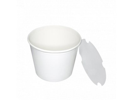 Papírový kbelík na stripsy 2400 ml bílý s víčkem krt/344 ks
