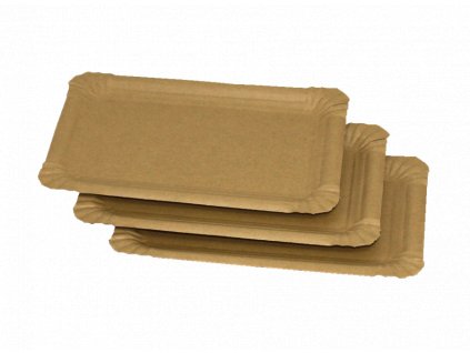 Hnědý papírový tácek EKO 10x16 cm č. 3 kraft ideal pack® bal/100 ks