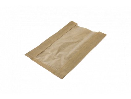 Papírový sáček 26+5x40 cm hnědý s okénkem na chleba krt/1000 ks