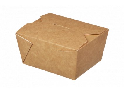 Papírový box EKO na jídlo 168x132x53 mm hnědý s chlopněmi 900 ml bal/50 ks