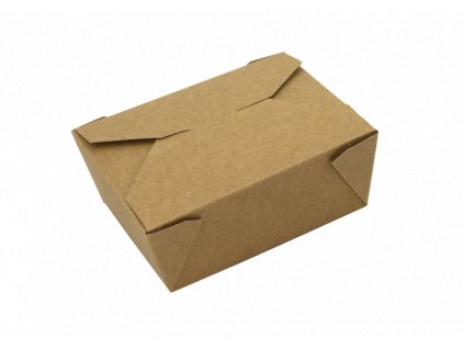 Papírový box EKO na jídlo 195x140x50 mm kraft s chlopněmi 1500 ml bal/50 ks
