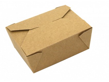 Papírový box EKO na jídlo 110x95x65mm kraft s chlopněmi 700 ml bal/50 ks