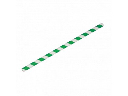 Papírové brčko Jumbo zeleno-bílé proužky 8/250 mm ideal pack® bal/100 ks