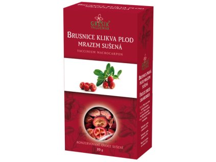 Brusnice klikva plod mrazem sušená 20 g GREŠÍK Sušené ovoce - S2