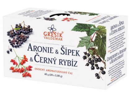 Aronie & Šípek & Černý rybíz 20 n.s. přebal GREŠÍK Ovocný čaj