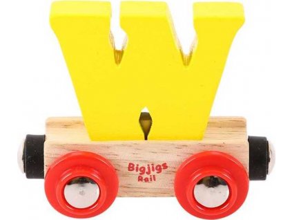 Bigjigs Rail Vagónek dřevěné vláčkodráhy - Písmeno W