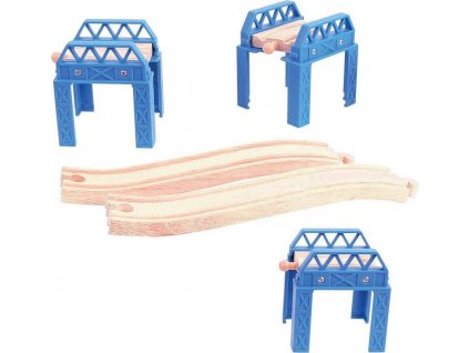 Bigjigs Rail Dřevěné koleje set mostní konstrukce