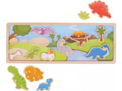 Bigjigs Toys magnetické puzzle dinosauři
