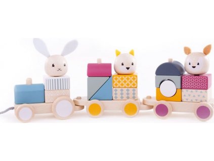 Bigjigs Baby Dřevěný vláček se zvířátky - poškozený obal